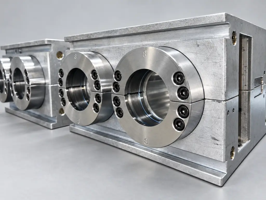 A mold assembly, shown complete
